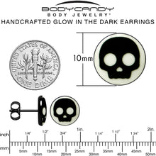 Load image into Gallery viewer, Simple Skull Glow in the Dark Stud Earrings by Onyx O