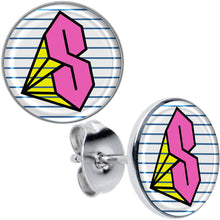 Load image into Gallery viewer, Hot Pink Cool S Stud Earrings by Onyx O