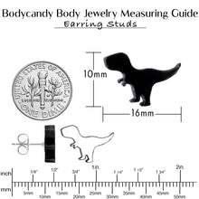 Load image into Gallery viewer, Black Acrylic Tyrannosaurus Rex Dinosaur Stud Earrings