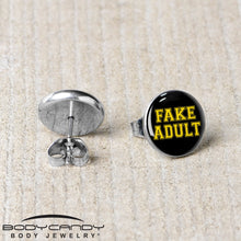 Load image into Gallery viewer, Black Yellow Fake Adult Stud Earrings by Onyx O