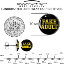 Load image into Gallery viewer, Black Yellow Fake Adult Stud Earrings by Onyx O