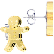 Load image into Gallery viewer, Holiday Gingerbread Man Stud Earrings