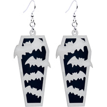 Load image into Gallery viewer, Glowing Bats Coffin Glow in the Dark Dangle Earrings by Onyx O