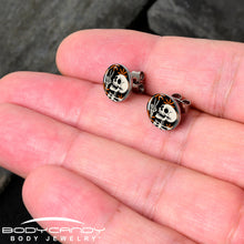 Load image into Gallery viewer, Peace Sign Skeleton Stud Earrings by Onyx O
