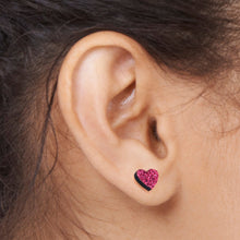 Load image into Gallery viewer, Glitter Heart Stud Earrings - Hypoallergenic