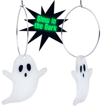 Load image into Gallery viewer, Acrylicious Glow in the Dark Haunting Ghost Hoop Earrings