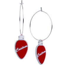 Load image into Gallery viewer, Custom Red Holiday Ornament Personalized Hoop Earrings