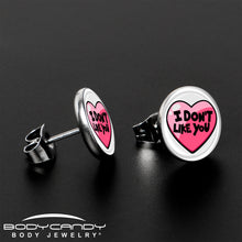 Load image into Gallery viewer, I Don't Like You Valentine Heart Stud Earrings