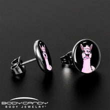 Load image into Gallery viewer, Pink Happy Llama Stud Earrings by Onyx O