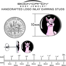 Load image into Gallery viewer, Pink Happy Llama Stud Earrings by Onyx O