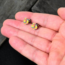 Load image into Gallery viewer, Rainbow Swirl Lollipop Stud Earrings by Onyx O