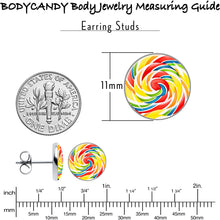 Load image into Gallery viewer, Rainbow Swirl Lollipop Stud Earrings by Onyx O