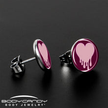 Load image into Gallery viewer, Pinkish Melting Heart Stud Earrings by Onyx O