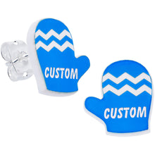 Load image into Gallery viewer, Custom Holiday Mittens Personalized Stud Earrings