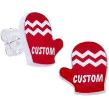 Load image into Gallery viewer, Custom Holiday Mittens Personalized Stud Earrings