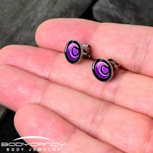 Load image into Gallery viewer, Crescent Moon Heart Stud Earrings by Onyx O