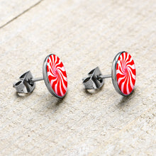 Load image into Gallery viewer, Holiday Peppermint Candy Stud Earrings