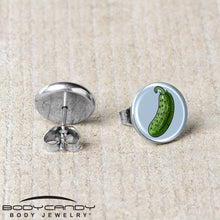 Load image into Gallery viewer, Green Pickle Stud Earrings by Onyx O