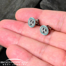 Load image into Gallery viewer, Smiling Plug Outlet Stud Earrings by Onyx O