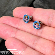 Load image into Gallery viewer, Swimming Pink Pufferfish Stud Earrings by Onyx O