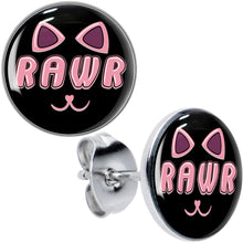Load image into Gallery viewer, RAWR Kitty Cat Stud Earrings by Onyx O