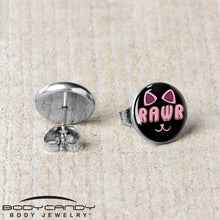 Load image into Gallery viewer, RAWR Kitty Cat Stud Earrings by Onyx O