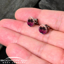 Load image into Gallery viewer, Palm Tree Retro Sunset Stud Earrings by Onyx O