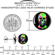 Load image into Gallery viewer, Ultra Bright Melting Skull Stud Earrings by Onyx O