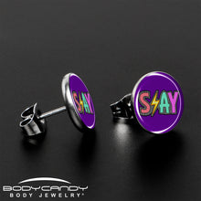 Load image into Gallery viewer, Colorful Lighting SLAY Stud Earrings by Onyx O