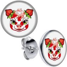 Load image into Gallery viewer, Stawberry Cow Stud Earrings by Onyx O
