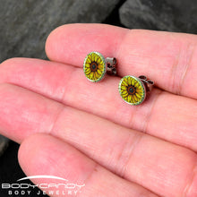 Load image into Gallery viewer, Blossom Creation Yellow Sunflower Stud Earrings by Onyx O