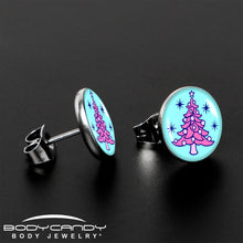 Load image into Gallery viewer, Pastel Christmas Tree Holiday Stud Earrings by Onyx O