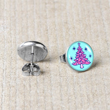 Load image into Gallery viewer, Pastel Christmas Tree Holiday Stud Earrings by Onyx O