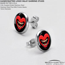 Load image into Gallery viewer, Valentine Heart Vampire Stud Earrings