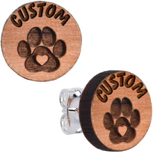 Load image into Gallery viewer, Custom Animal Jewelry Earrings Paw Print Personalized Stud Earrings