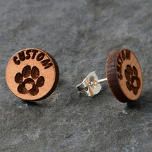 Load image into Gallery viewer, Custom Animal Jewelry Earrings Paw Print Personalized Stud Earrings