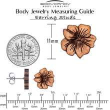 Load image into Gallery viewer, Natural Maple Wood Spring Flowers Stud Earrings