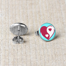 Load image into Gallery viewer, Love Yin Yang Heart Stud Earrings by Onyx O