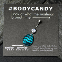 Load image into Gallery viewer, Clear Gem Festive Easter Decorated Egg Dangle Belly Ring