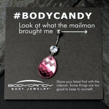 Load image into Gallery viewer, Clear Gem Pink Easter Decorated Egg Dangle Belly Ring