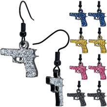 Load image into Gallery viewer, Yellow Glitter Gun Fishhook Dangle Earrings