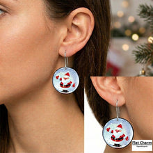 Load image into Gallery viewer, Winter Holiday Snow Globe Christmas Santa Claus Dangle Earrings