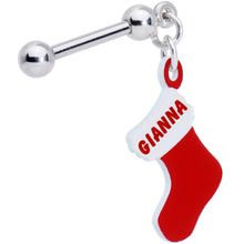 Load image into Gallery viewer, Custom Personalized Holiday Christmas Stocking Dangle Cartilage Earring