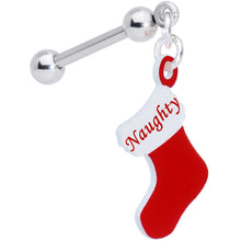 Load image into Gallery viewer, Handmade 3/8 Naughty Christmas Stocking Dangle Cartilage Earring
