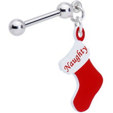 Load image into Gallery viewer, Handmade 3/8 Naughty Christmas Stocking Dangle Cartilage Earring