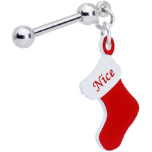 Load image into Gallery viewer, Handmade 3/8 Nice Christmas Stocking Dangle Cartilage Earring