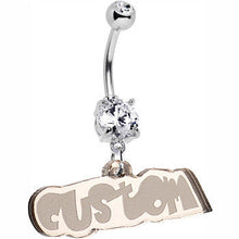 Load image into Gallery viewer, Custom Lucite Fun Personalized Belly Ring Created with Crystals