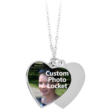 Load image into Gallery viewer, Custom Photo Sliding Locket Heart Pendant Necklace