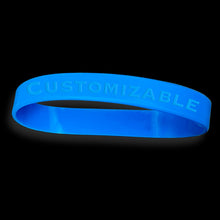 Load image into Gallery viewer, Custom No. 1 BLUE Silicone Bracelet