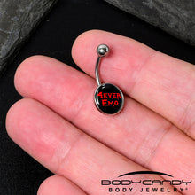 Load image into Gallery viewer, Black Red 4 Ever Emo Belly Ring by Onyx O